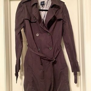 GAP Black Double-Breasted Trench Coat